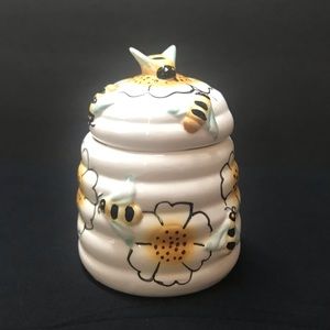 Vintage honeycomb honey pot
